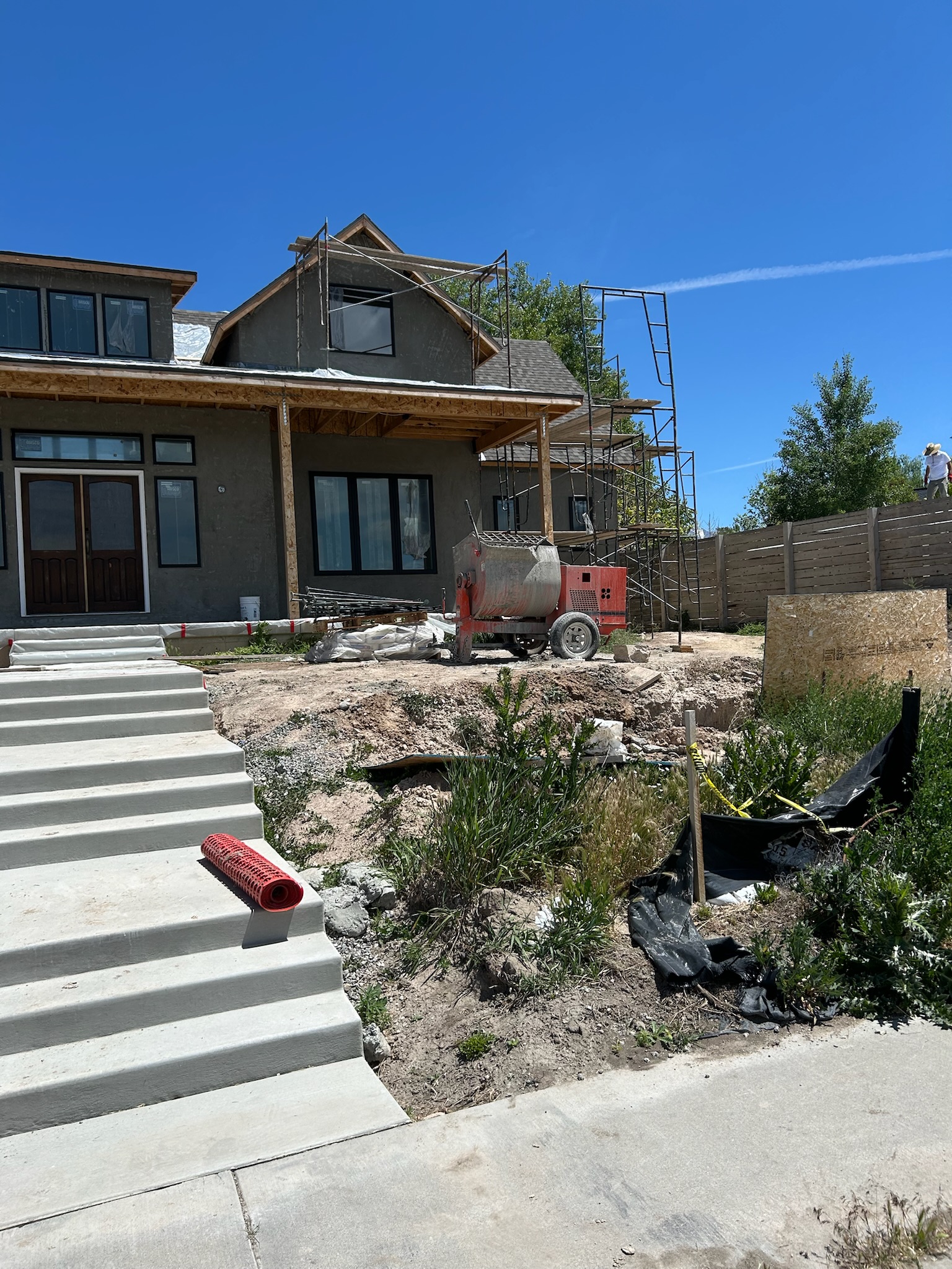 image of house being renovated with stucco exterior finish